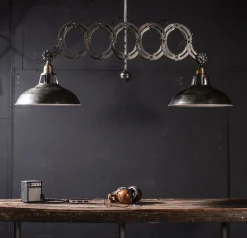 Ausziehbare Hängelampe Scherenlampe Industrial Dexter Double Metall