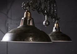 Ausziehbare Hängelampe Scherenlampe Industrial Dexter Double Metall