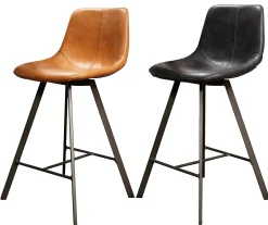 Barstuhl Barhocker Zig Zag Industrial Cognac