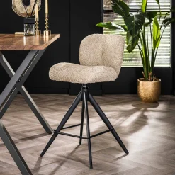 Barstuhl Drehstuhl Polsterstuhl Comfort Boucle Sand