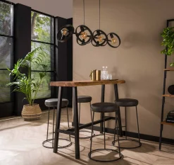 Bartisch Stehtisch Wood Akazie Baumkante Industrial 125 x 46