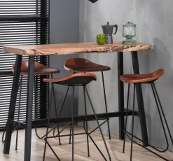 Bartisch Stehtisch Wood Akazie Baumkante Industrial 125 x 46