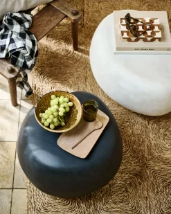 Couchtisch Beistelltisch Outdoor Pebble Klein Betonoptik Weiß