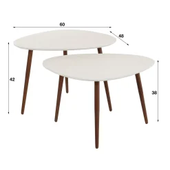 Couchtisch Beistelltisch 2er Set Triangular Stone Organic