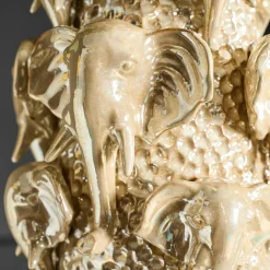 Deko Vase Jumbo Gold Elfenbeinfarben Steingut Größe M