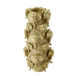 Deko Vase Jumbo Gold Elfenbeinfarben Steingut Größe L