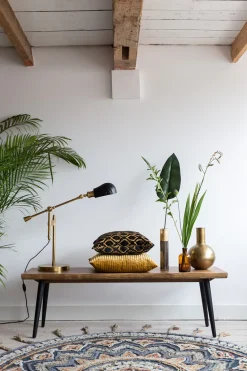 Dutchbone Esstischbank Alagon Baumkante Walnußfurnier 160