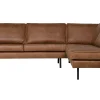 Ecksofa Eckbank Leder Rodeo 3-Sitzer Cognac Rechts 266/213 cm