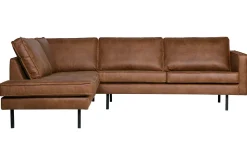 Ecksofa Eckbank Leder Rodeo 3-Sitzer Cognac Links 266/213 cm