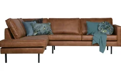 Ecksofa Eckbank Leder Rodeo 3-Sitzer Cognac Links 266/213 cm