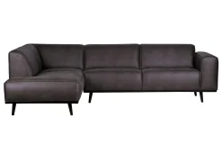 Ecksofa Recycle Leder Statement Dunkelgrau Links 274 x 210