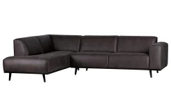 Ecksofa Recycle Leder Statement Dunkelgrau Links 274 x 210