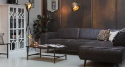 Ecksofa Recycle Leder Statement Dunkelgrau Links 274 x 210