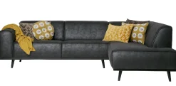 Ecksofa Recycle Leder Statement Dunkelgrau Rechts 274 x 210
