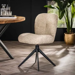 5er Essgruppe Retro Arch Organic 180 Travertin Keramik + Stühle Comfort