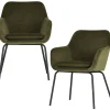 2er Set Esszimmerstuhl Schalenstuhl Velvet Mood Grün