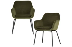 2er Set Esszimmerstuhl Schalenstuhl Velvet Mood Grün