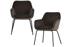 2er Set Esszimmerstuhl Schalenstuhl Velvet Mood Anthrazit