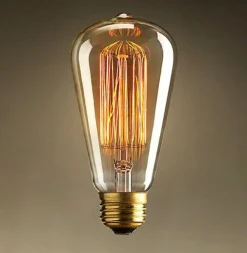 4er Set Glühfadenlampe "Squirrelcage" 40W Vintage E27 Kohlefadenglühbirne Edison Tropfen