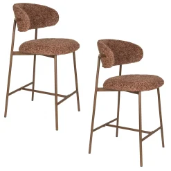 2er Set Retro Barhocker Claes Walnussholzoptik Terra