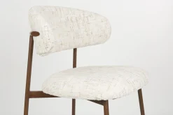 2er Set Retro Barhocker Claes Walnussholzoptik Off-White