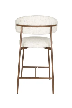 2er Set Retro Barhocker Claes Walnussholzoptik Off-White