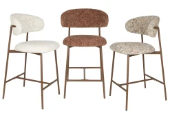 2er Set Retro Barhocker Claes Walnussholzoptik Multicolour