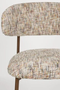 2er Set Retro Barhocker Claes Walnussholzoptik Multicolour