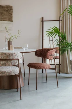 2er Set Retro Esszimmerstühle Claes Walnussholzoptik Off-White