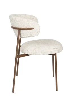 2er Set Retro Esszimmerstühle Claes Walnussholzoptik Off-White