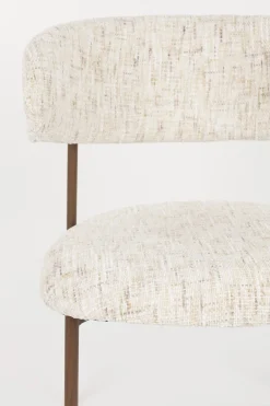 2er Set Retro Esszimmerstühle Claes Walnussholzoptik Off-White