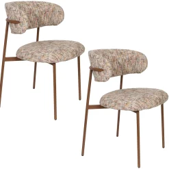 2er Set Retro Esszimmerstühle Claes Walnussholzoptik Multicolour