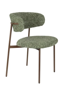 2er Set Retro Esszimmerstühle Claes Walnussholzoptik Grün