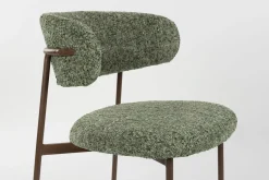 2er Set Retro Esszimmerstühle Claes Walnussholzoptik Grün