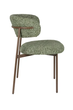 2er Set Retro Esszimmerstühle Claes Walnussholzoptik Grün