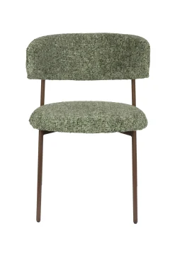 2er Set Retro Esszimmerstühle Claes Walnussholzoptik Grün