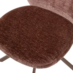 2er Set Retro Esszimmerstuhl Drehstuhl Femke Samt Chenille Braun