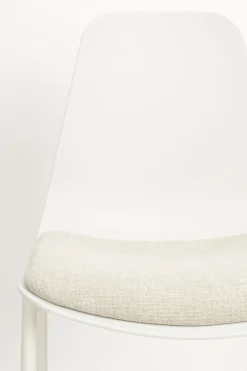 4er Set Retro Esszimmerstuhl Schalenstuhl Jeffrey in Weiß