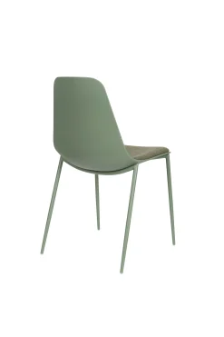 4er Set Retro Esszimmerstuhl Schalenstuhl Jeffrey in Grün