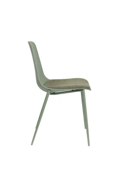 4er Set Retro Esszimmerstuhl Schalenstuhl Jeffrey in Grün