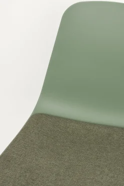 4er Set Retro Esszimmerstuhl Schalenstuhl Jeffrey in Grün