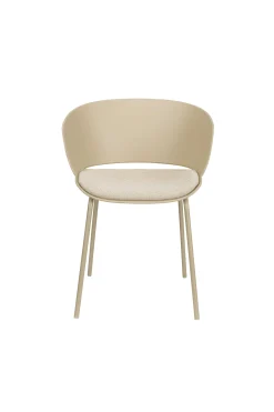 4er Set Retro Esszimmerstuhl Schalenstuhl Jessica in Beige