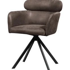 2er Set Retro Esszimmerstuhl Bürostuhl Fenne Drehbar Kunstleder Anthrazit