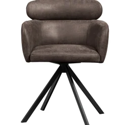 2er Set Retro Esszimmerstuhl Bürostuhl Fenne Drehbar Kunstleder Anthrazit