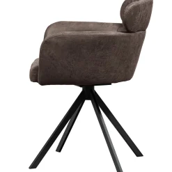 2er Set Retro Esszimmerstuhl Bürostuhl Fenne Drehbar Kunstleder Anthrazit