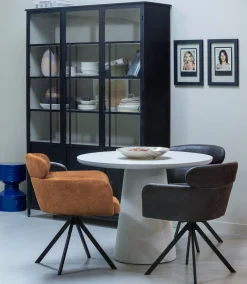 2er Set Retro Esszimmerstuhl Bürostuhl Fenne Drehbar Kunstleder Anthrazit