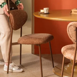 2er Set Retro Esszimmerstuhl Polsterstuhl Valor Braun