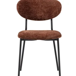 2er Set Retro Esszimmerstuhl Polsterstuhl Kjeld Samt Chenille Braun