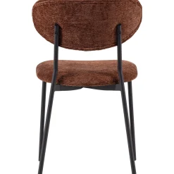 2er Set Retro Esszimmerstuhl Polsterstuhl Kjeld Samt Chenille Braun