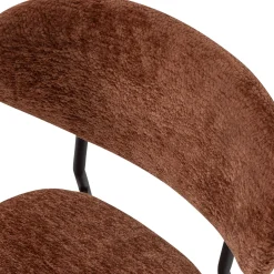 2er Set Retro Esszimmerstuhl Polsterstuhl Kjeld Samt Chenille Braun